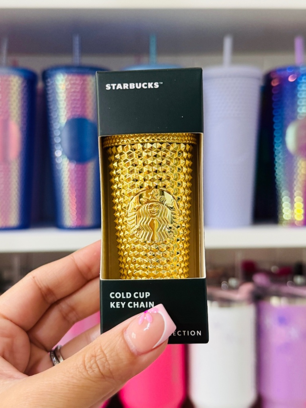 Gold Starbucks Keychain